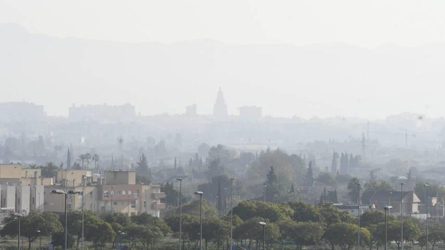 Murcia se veía de esta forma el pasado 30 de diciembre, cuando la ciudad permanecía en alerta 2 por contaminación.