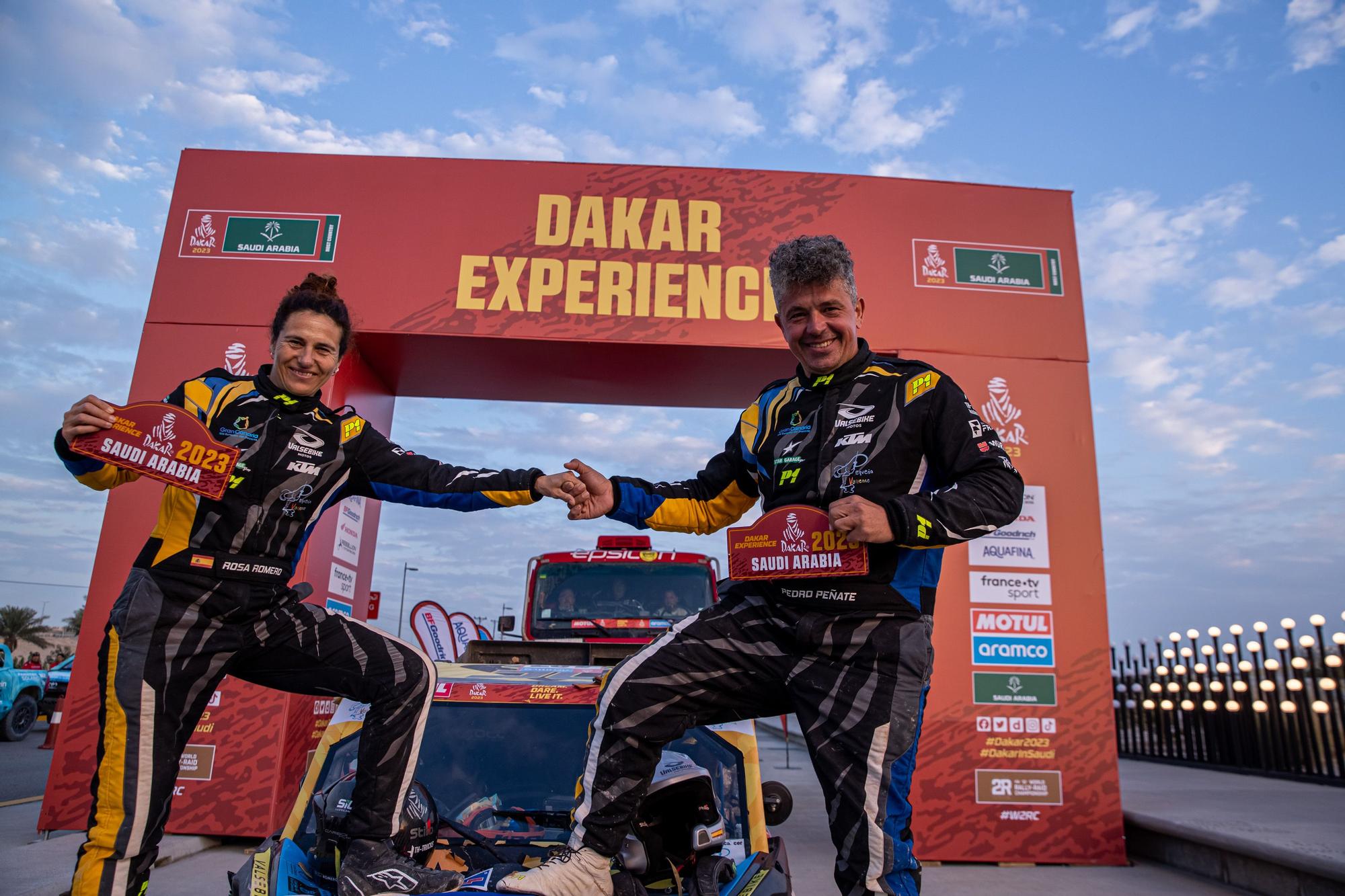 Podio en la meta del Dakar de Peñate