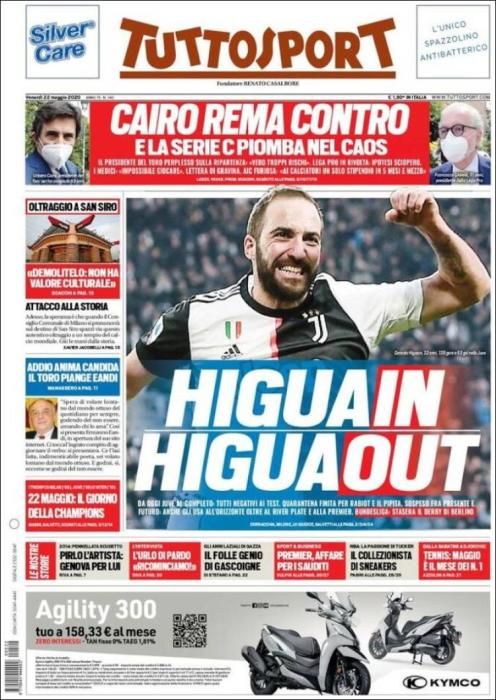 Portada TUTTOSPORT viernes 22 mayo 2020