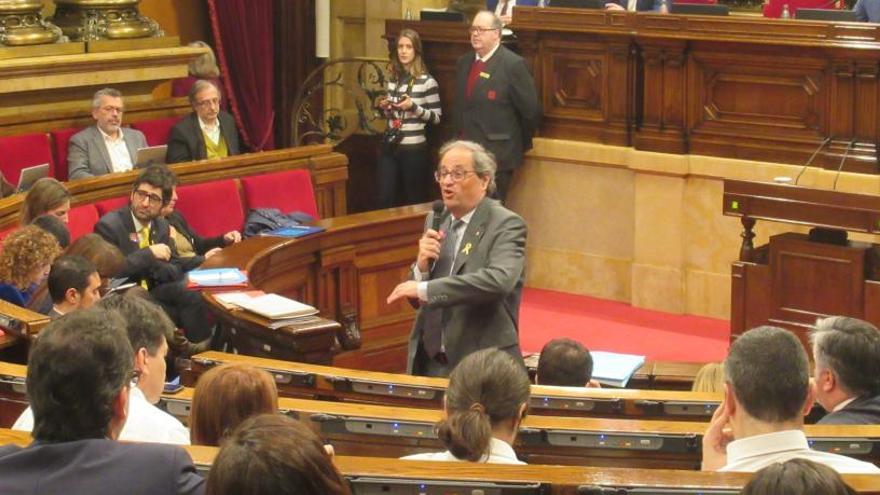 Quim Torra ante el Parlament.