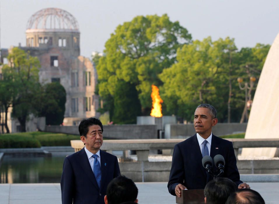 El presidente de EE.UU, Barack Obama, dijo hoy en Hiroshima que la memoria de las víctimas de la bomba atómica lanzada sobre esta ciudad en 1945 "nunca debe desaparecer".