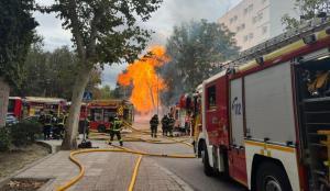 Una explosión de gas provoca un incendio en la zona de colegios mayores de Ciudad Universitaria