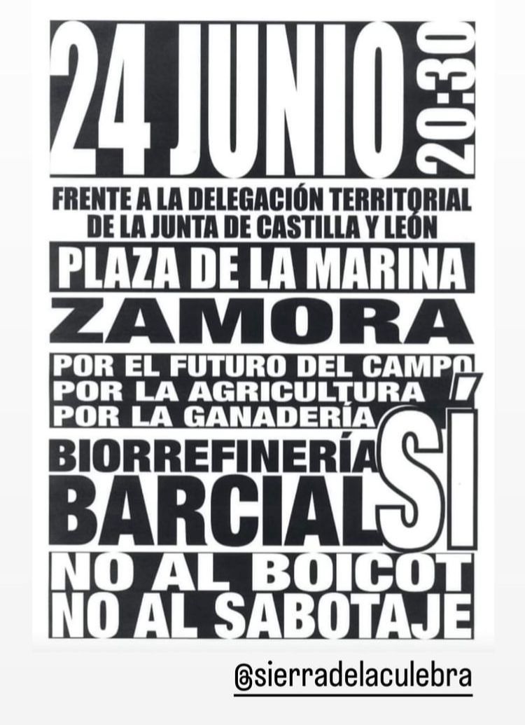 Cartel para otra manifestación el viernes en Zamora.
