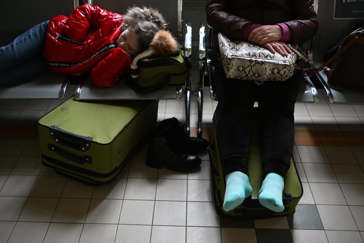 Punto de acogida de refugiados ucranianos en la estación de tren de Przemysl, en el sudeste de Polonia.