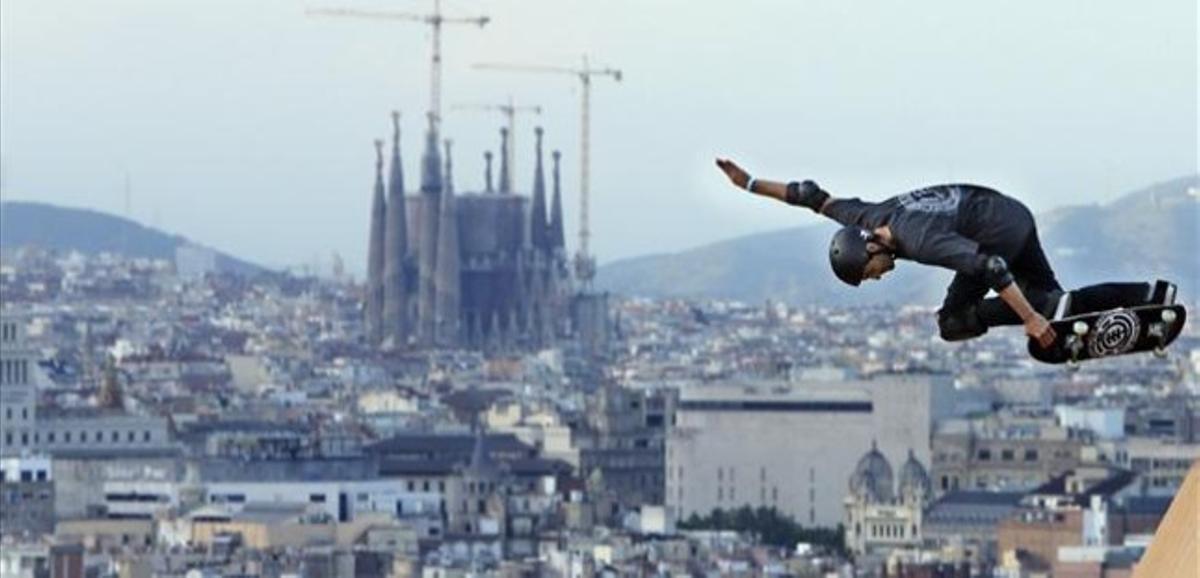 Un dels salts espectaculars dels X Games de Barcelona. Un dels salts espectaculars dels X Games de Barcelona.