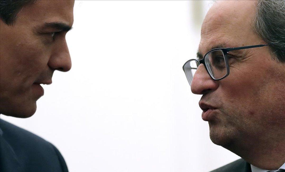 Pedro Sánchez y Quim Torra, en su encuentro el pasado 20 de diciembre.