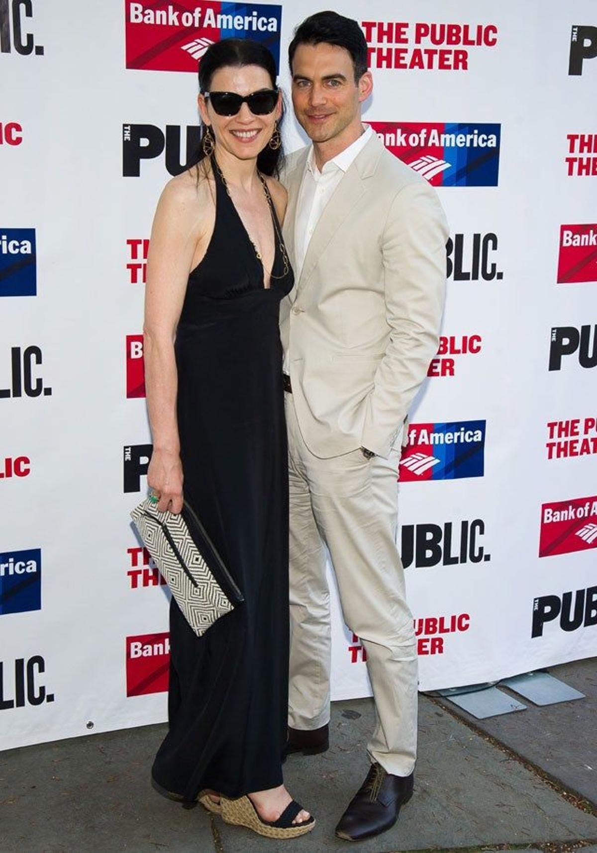 Julianne Margulies y Keith Leiberthal en la gala anual del Public Theater en Nueva York