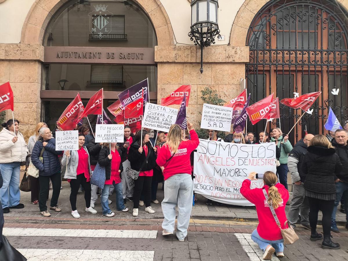 Un momento de la protesta.