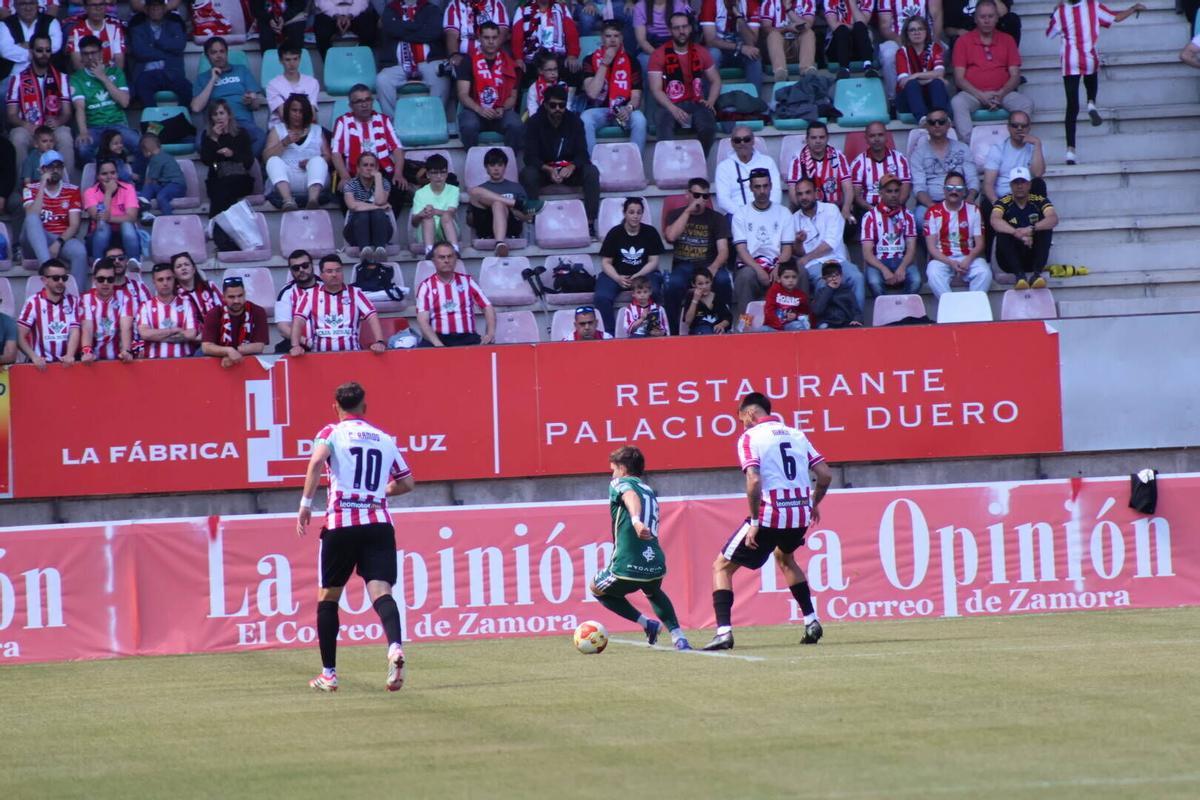 Partido entre el Zamora CF y el Cacereño disputado en el Estadio Municipal Ruta de la Plata.