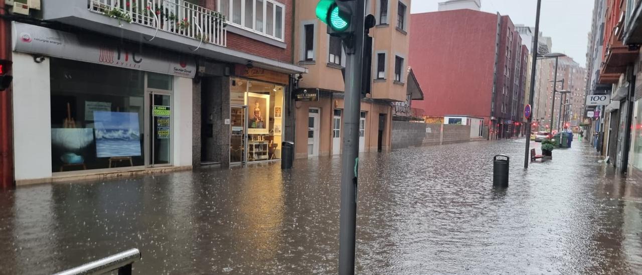 La calle Llano Ponte, en la última inundación el pasado mes de septiembre.