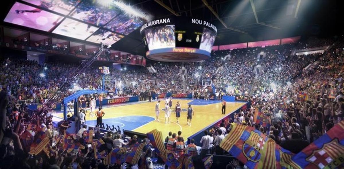 Imagen virtual del interior del nuevo Palau Blaugrana.