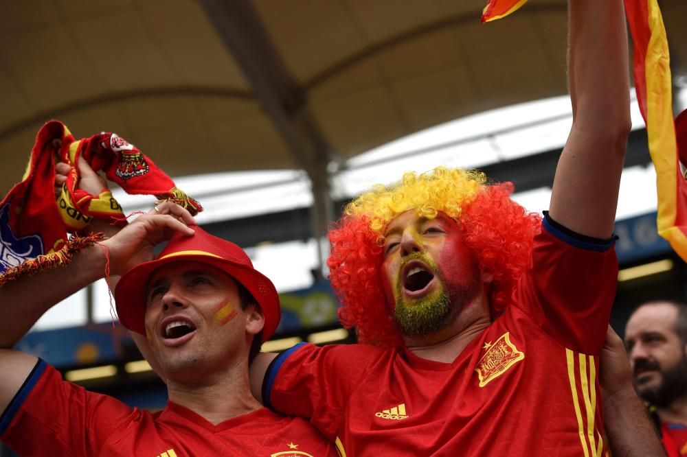 Los aficionados arropan a España en la Eurocopa