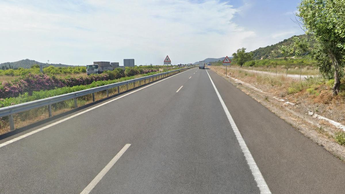 Imagen de la zona donde se ha producido el accidente en la CV-10