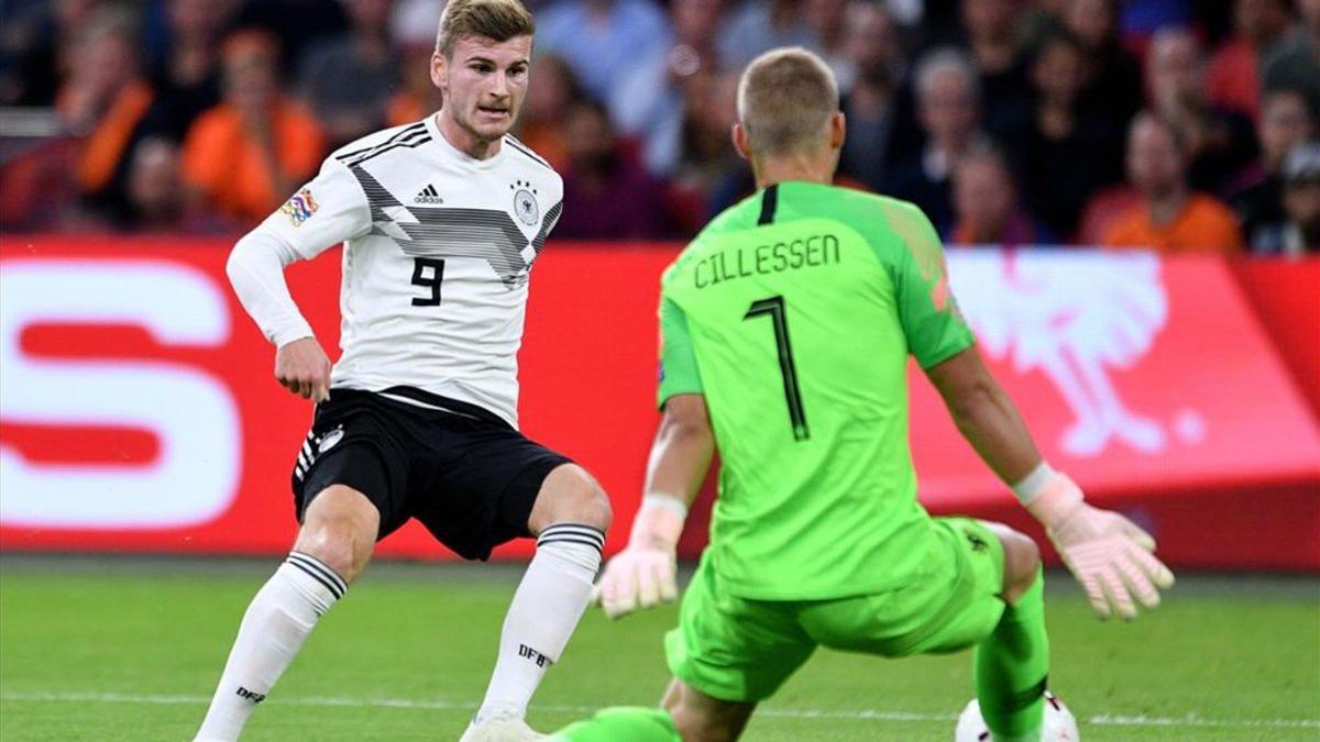 Jasper Cillessen en el partido Bélgica - Alemania (3-0)