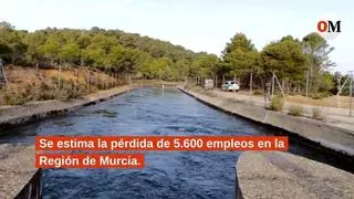 El cierre del trasvase Tajo-Segura hasta abril pone en peligro 260 millones y miles de empleos en la Región de Murcia