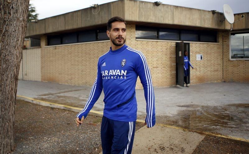 Entrenamiento del Real Zaragoza antes del partido contra la SD Huesca