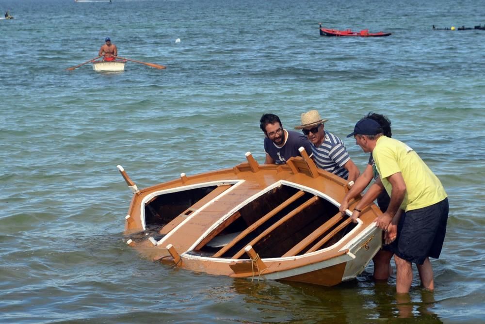 O vento provocou o afundimento de dez dornas na Illa de Arousa