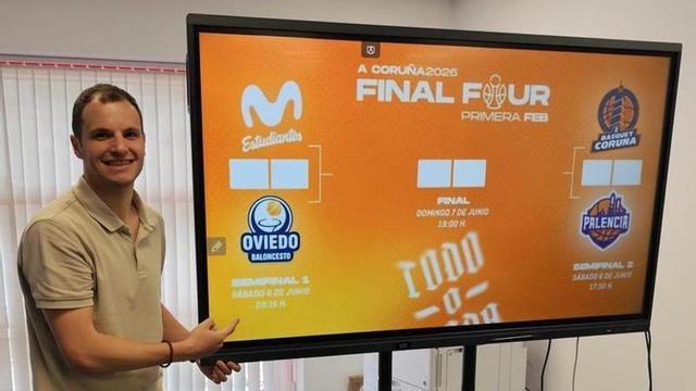 Alejandro González, en Andorra, ante el cuadro de la Final a 4.  |