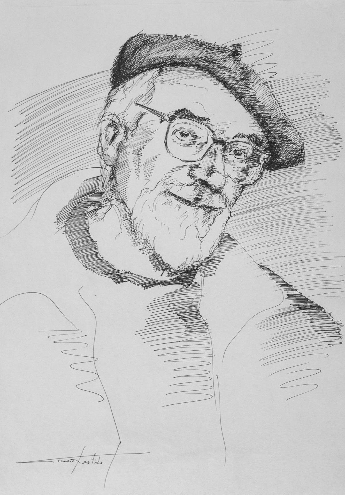 Un retrato de Bernardino Graña feito polo artista Camilo Camaño.