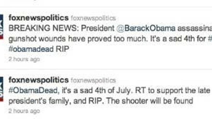 Los &#039;tuits&#039; en los que se daba por muerto a Barack Obama.