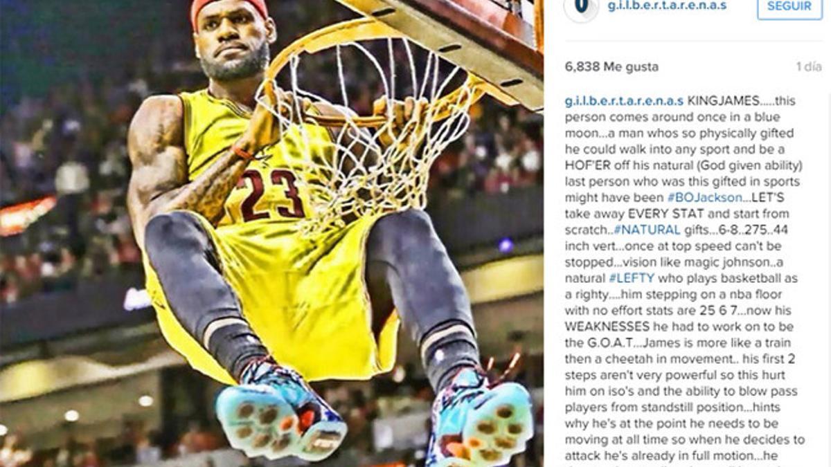 El mensaje de Gilbert Arenas a Lebron James en Instagram