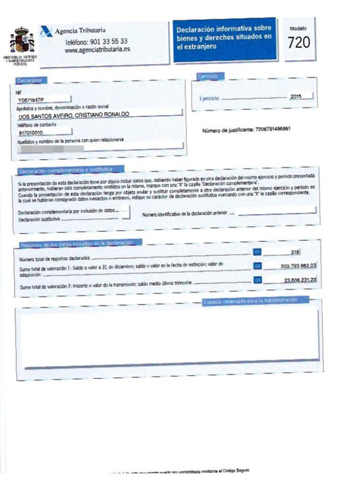 La declaración de Cristiano Ronaldo.