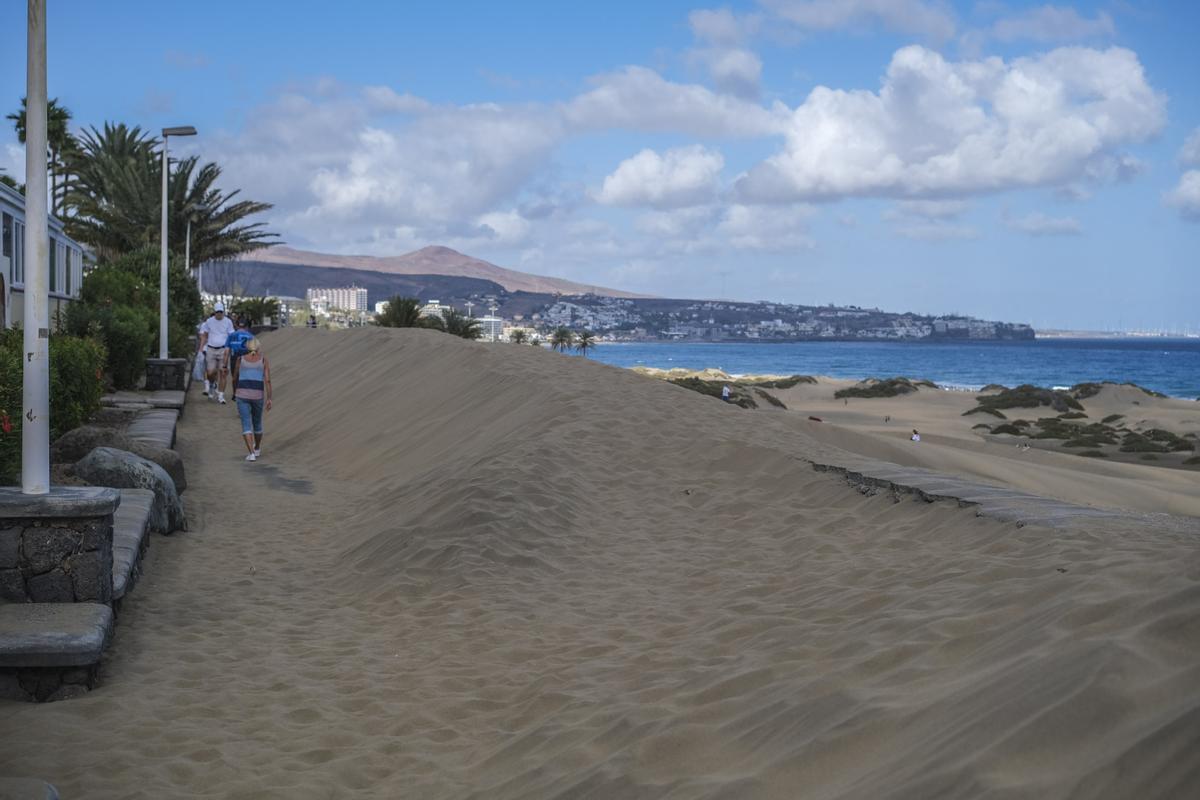 Imagen de archivo del estado en que se encontraba el paseo Costa Canaria hace tres semanas.