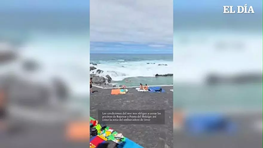 Cerradas al baño las piscinas de Bajamar y La Punta por el mal estado del mar