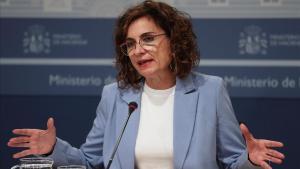 La ministra de Hacienda, María Jesús Montero, en la rueda de prensa posterior al Consejo de Política Fiscal y Financiera (CPFF).