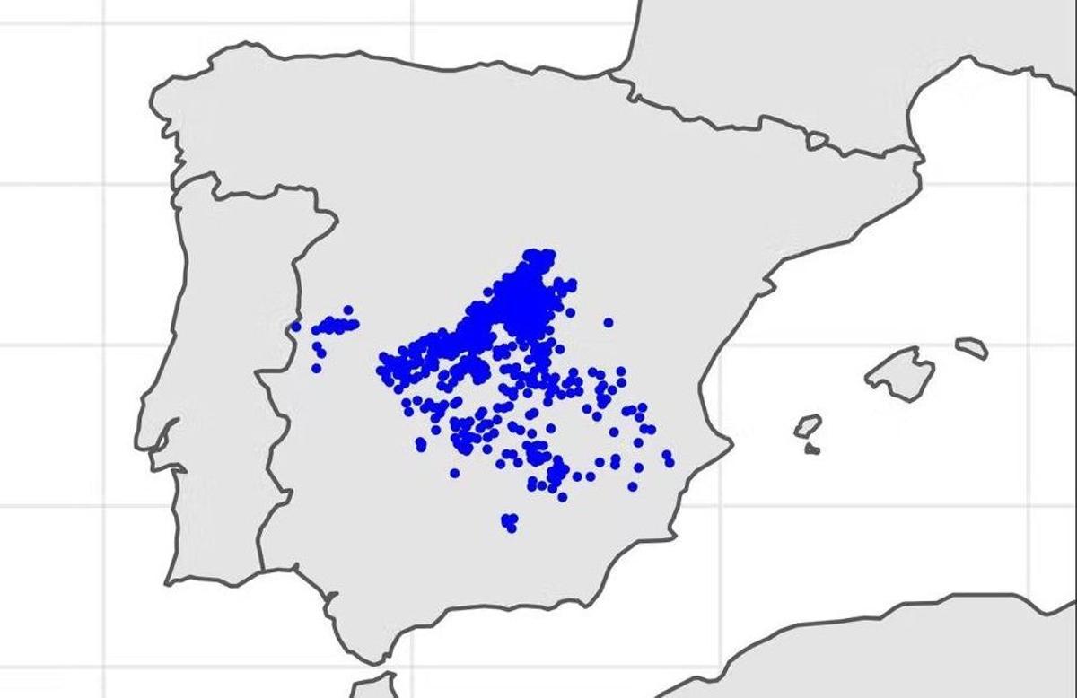Pueblos donde se realizaron las consultas para las 'Relaciones topográficas' de Felipe II