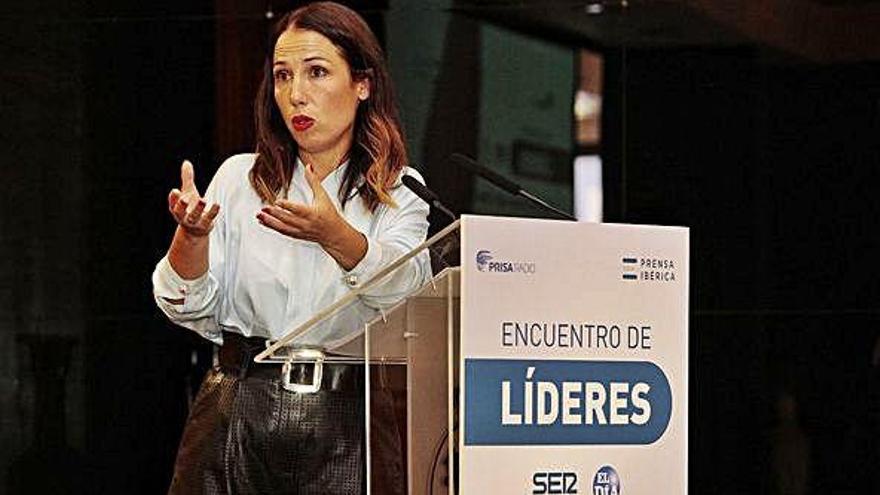 Patricia Hernández en un momento de su intervención.