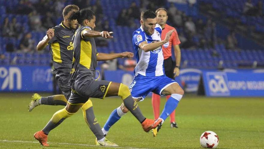 Partido de la Copa del Rey entre el Deportivo y Las Palmas.