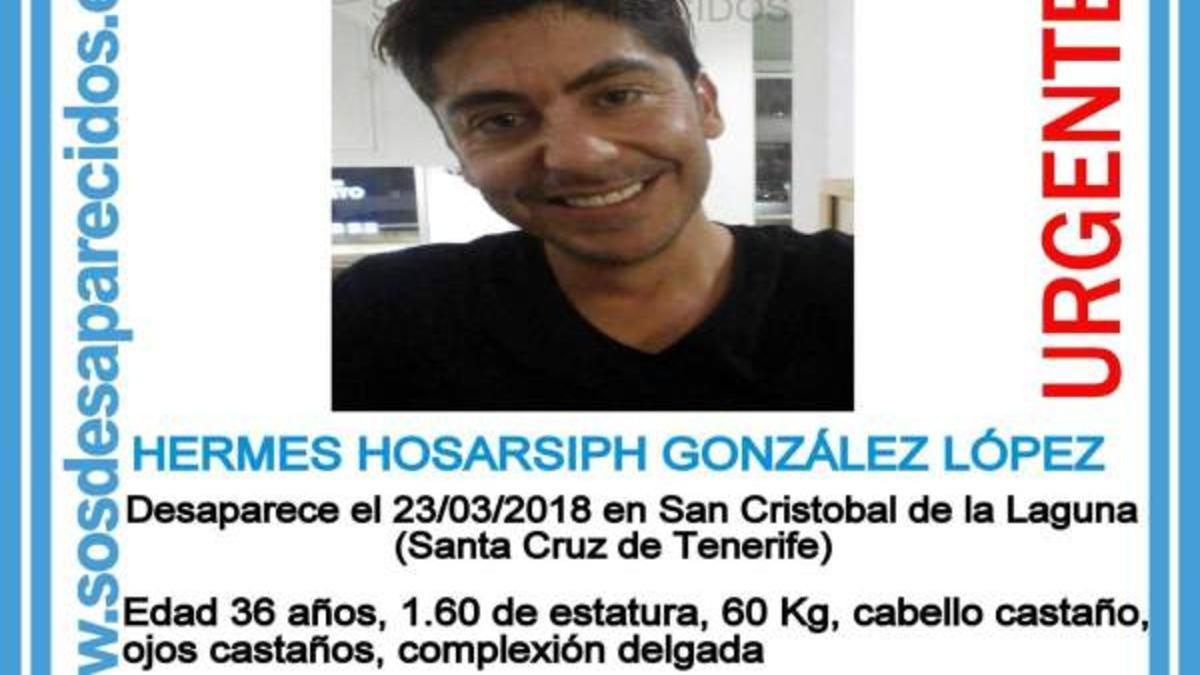 Hermes Hosarsiph González López en el cartel compartido por Sosdesaparecidos.