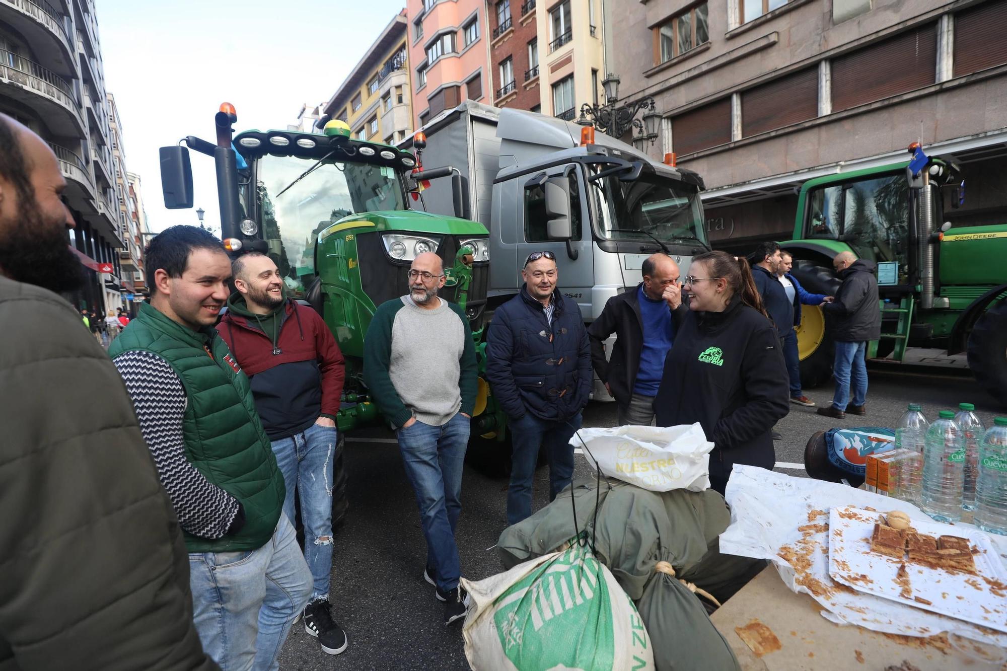 Protestas de los ganaderos y agricultores en Oviedo