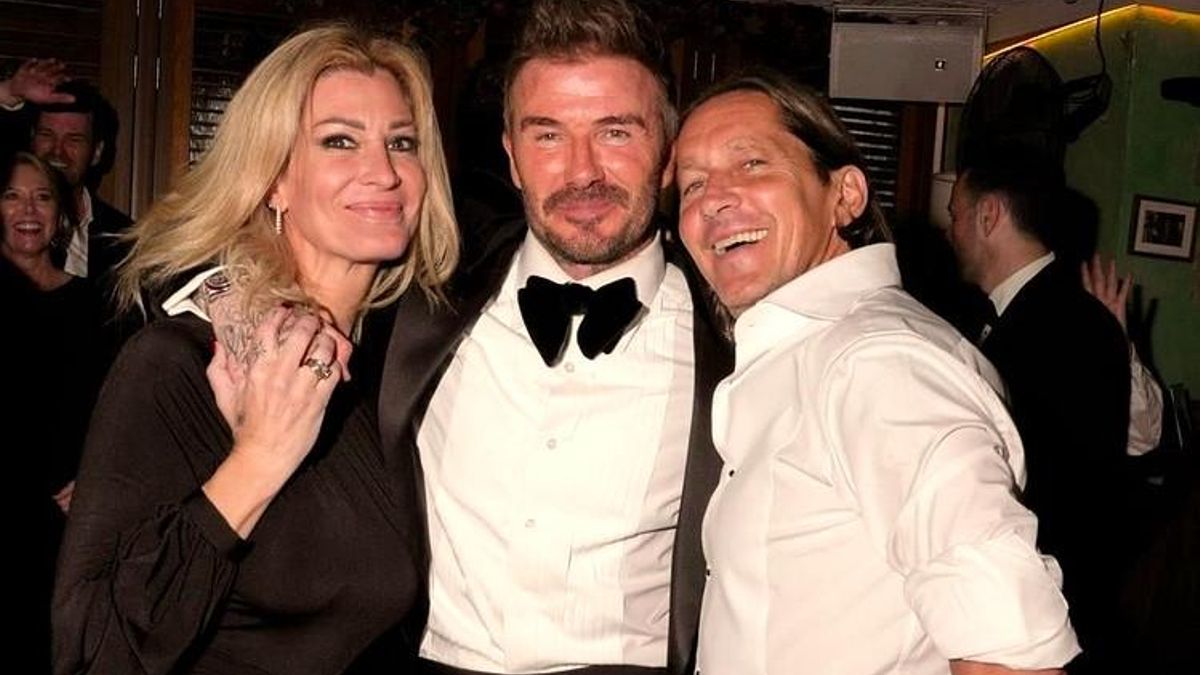 Míchel y Malula, en la fiesta del 50 cumpleaños de David Beckham, en Miami, el pasado mes de marzo.