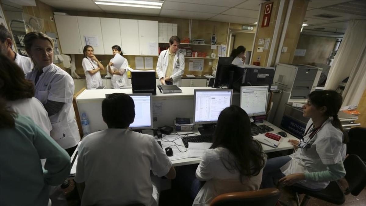 Zona de control de urgencias en el Hospital Clínic de Barcelona.