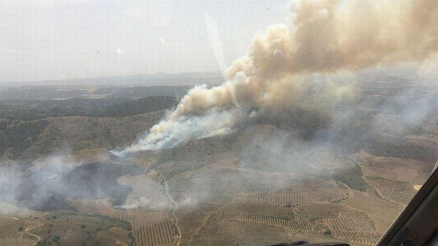 Estabilizado el incendio forestal en Castejón de Alarba (Calatayud)