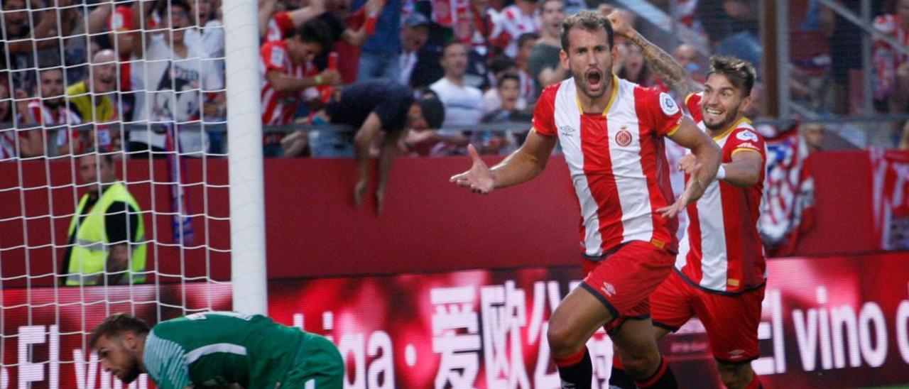 Cristhian Stuani, en la seva estrena golejadora amb el Girona en el debut a Primera.