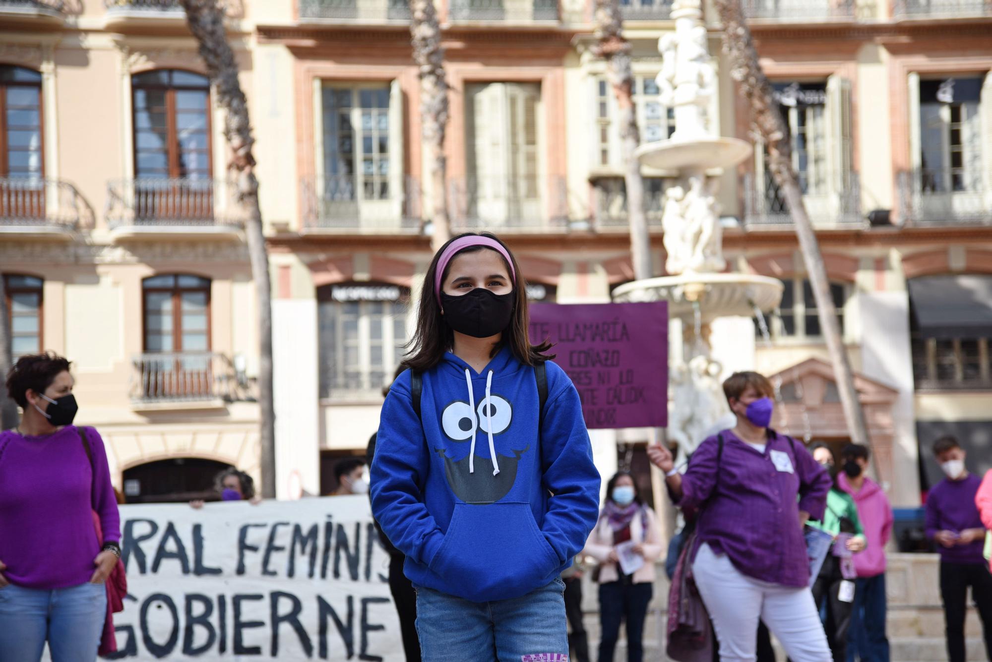 Manifestación por el 8M en las calles del Centro de Málaga