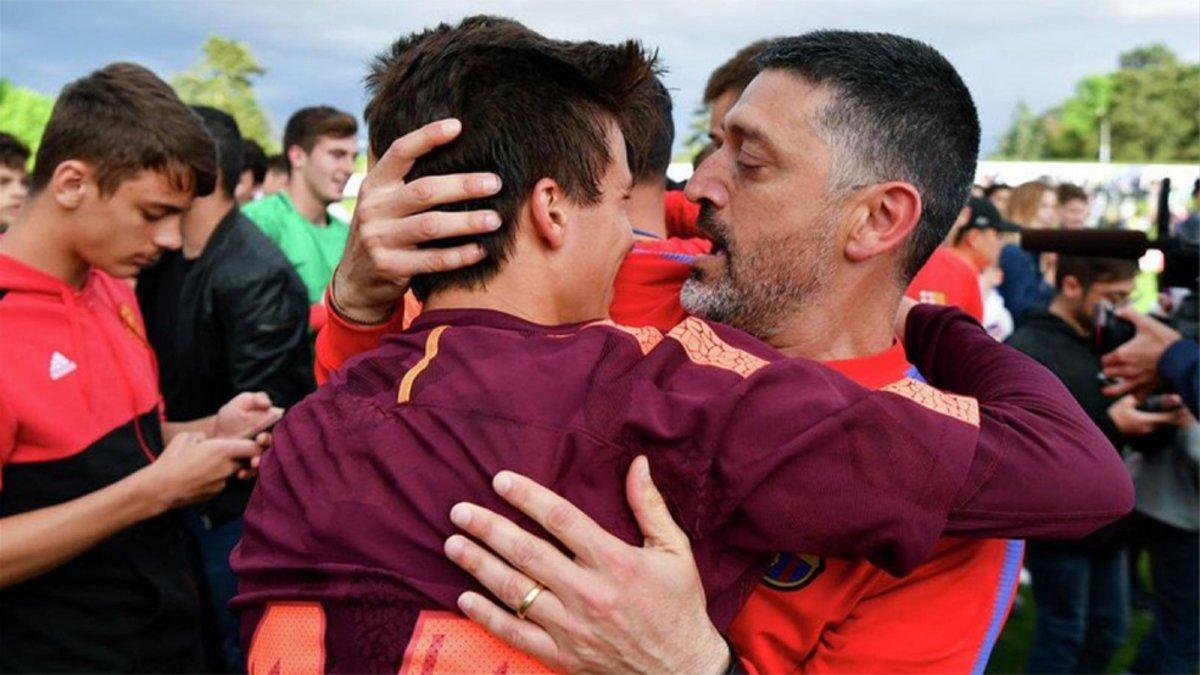 García Pimienta y Riqui Puig cuando ganaron la Youth League