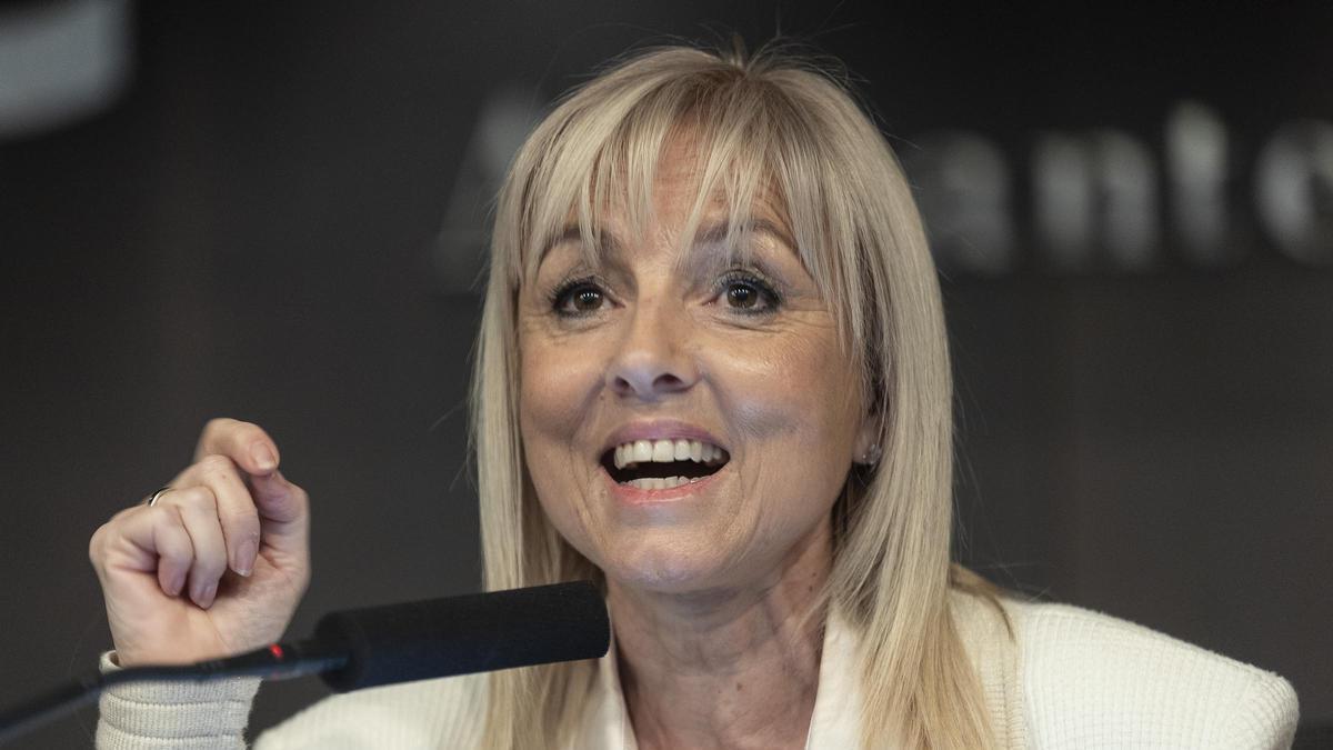Maite Antón, durante una rueda de prensa.