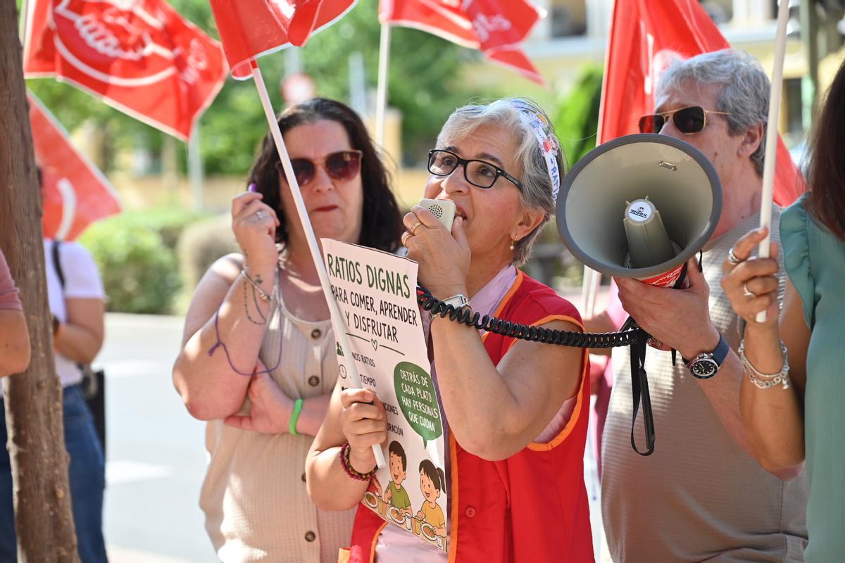 Manifestación comedores escolares en Castellón