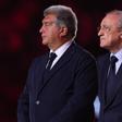 Joan Laporta, presidente del FC Barcelona, y Florentino Pérez, presidente del Real Madrid