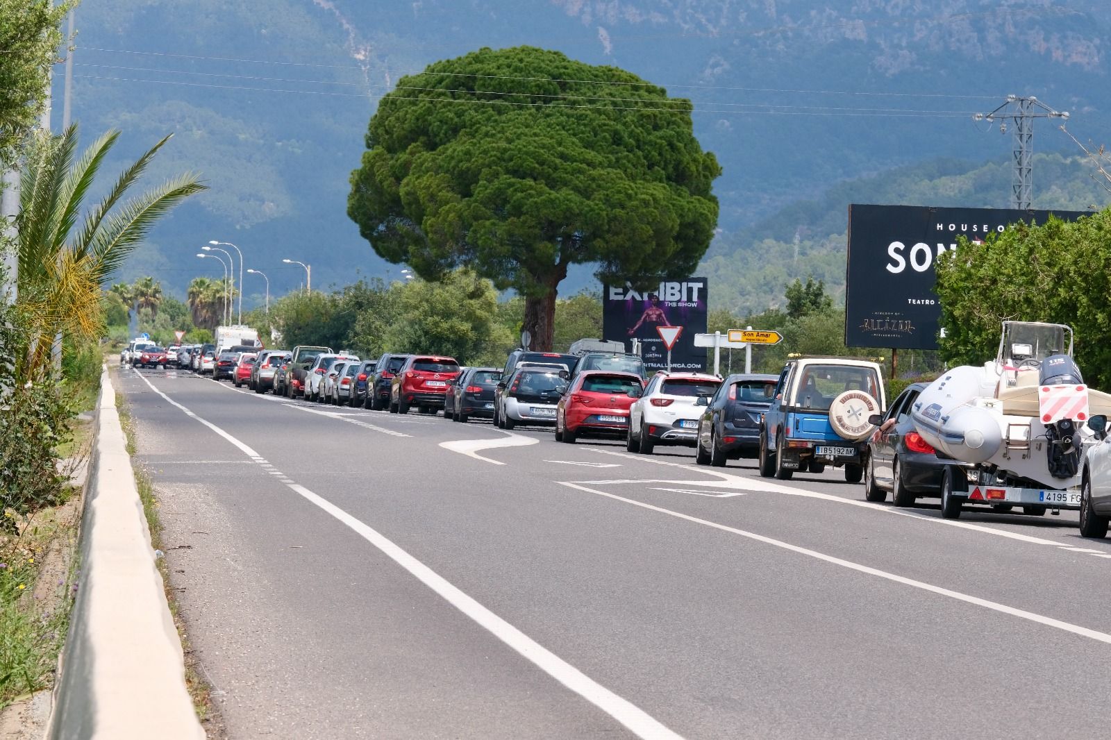 Retenciones en las carreteras de la Serra por la 312 Mallorca