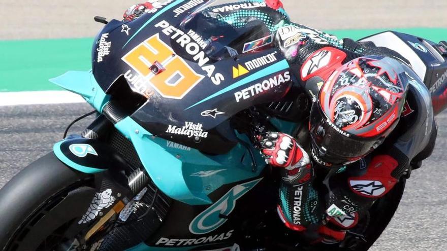 Fabio Quartararo en un entrenamiento en Motorland Alcañiz