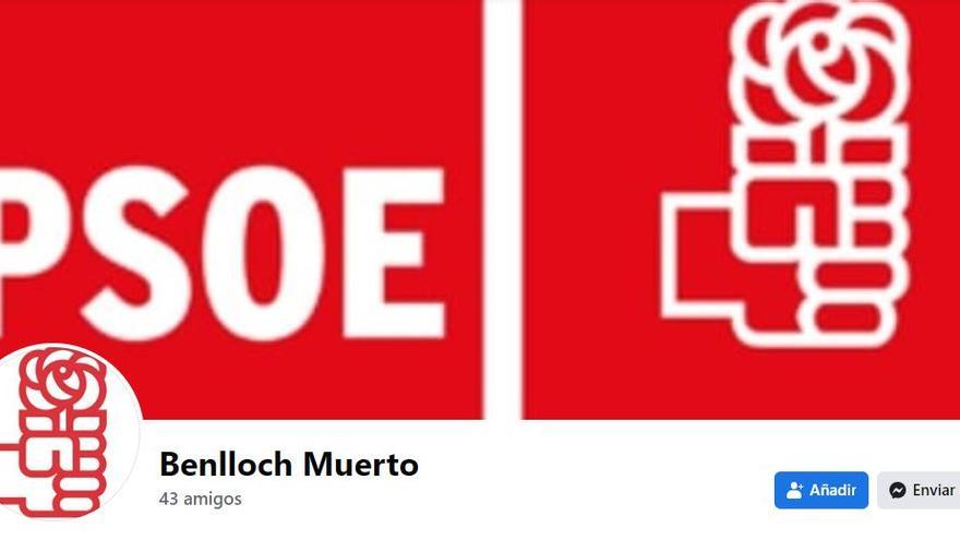 Imagen del perfil creado en Facebook que el alcalde de Vila-real, José Benlloch, ha denunciado por amenazas ante la Policía Nacional.