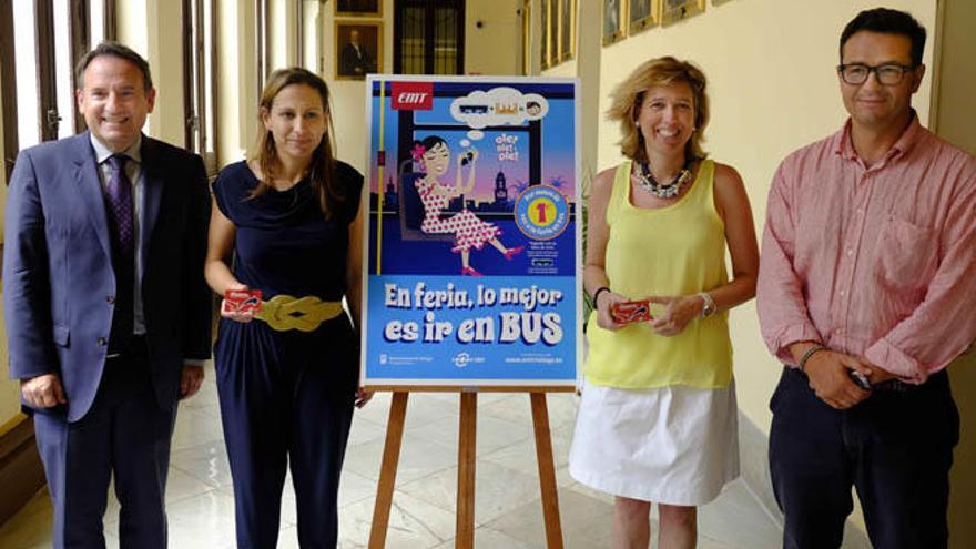 El Ayuntamiento y la EMT han editado un cartel promoviendo el uso del autobús en la feria.