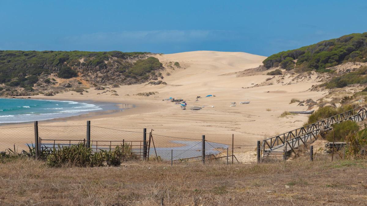 Una vista de la playa de Bolonia, en Tarifa (Cádiz).