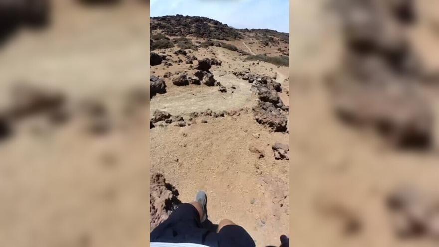 Suma y sigue en el Parque Nacional del Teide: un deportista de élite francés cuelga en sus redes un vídeo saltándose las normas