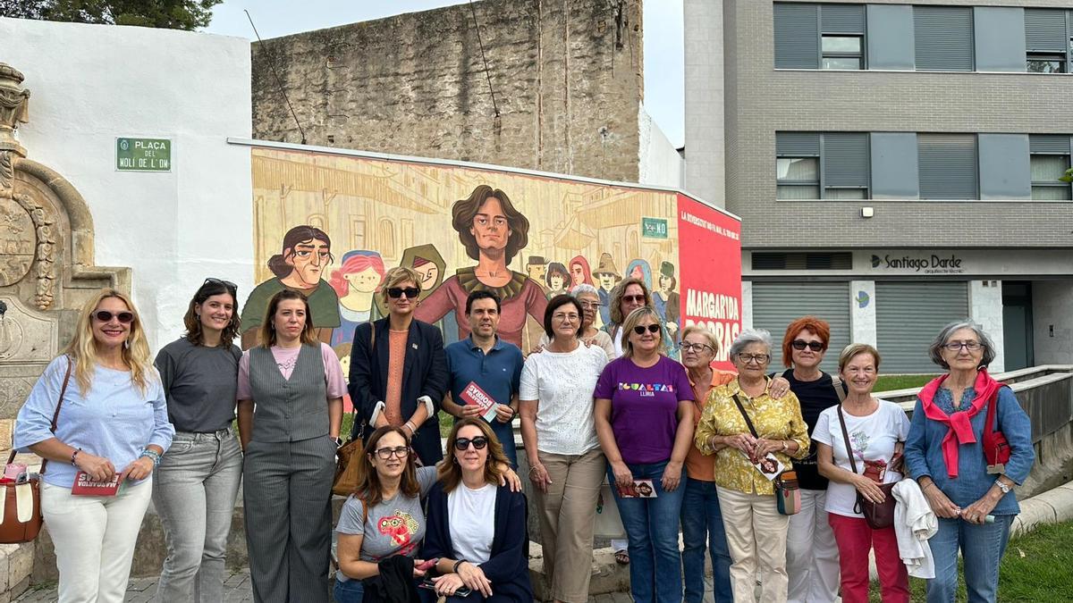 El mural dedicado a Margarid Borràs es obra de Maria Ivanco, Alba Ramiro, Miguel Tinoco y Marina Veintimilla.